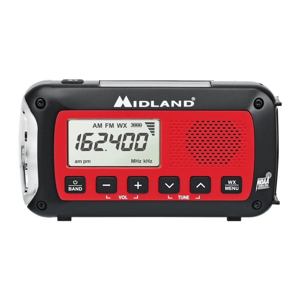 Midland - ER10VP Weather Radio with Flashlight & Emergency Alert - AM/FM Radio - Compact and Easy to Carry - SOS Strobe Signal and Headphone Jack