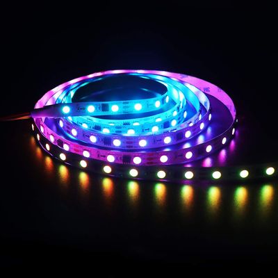 XUNATA 12V RGB LED Strip Lights,16.4ft/5m Addressable Dream Color LED Lighting with Chasing Effect,60 LED/M Non-Waterproof Neonpixel LED Flexible Tape Light (Black FPCB)