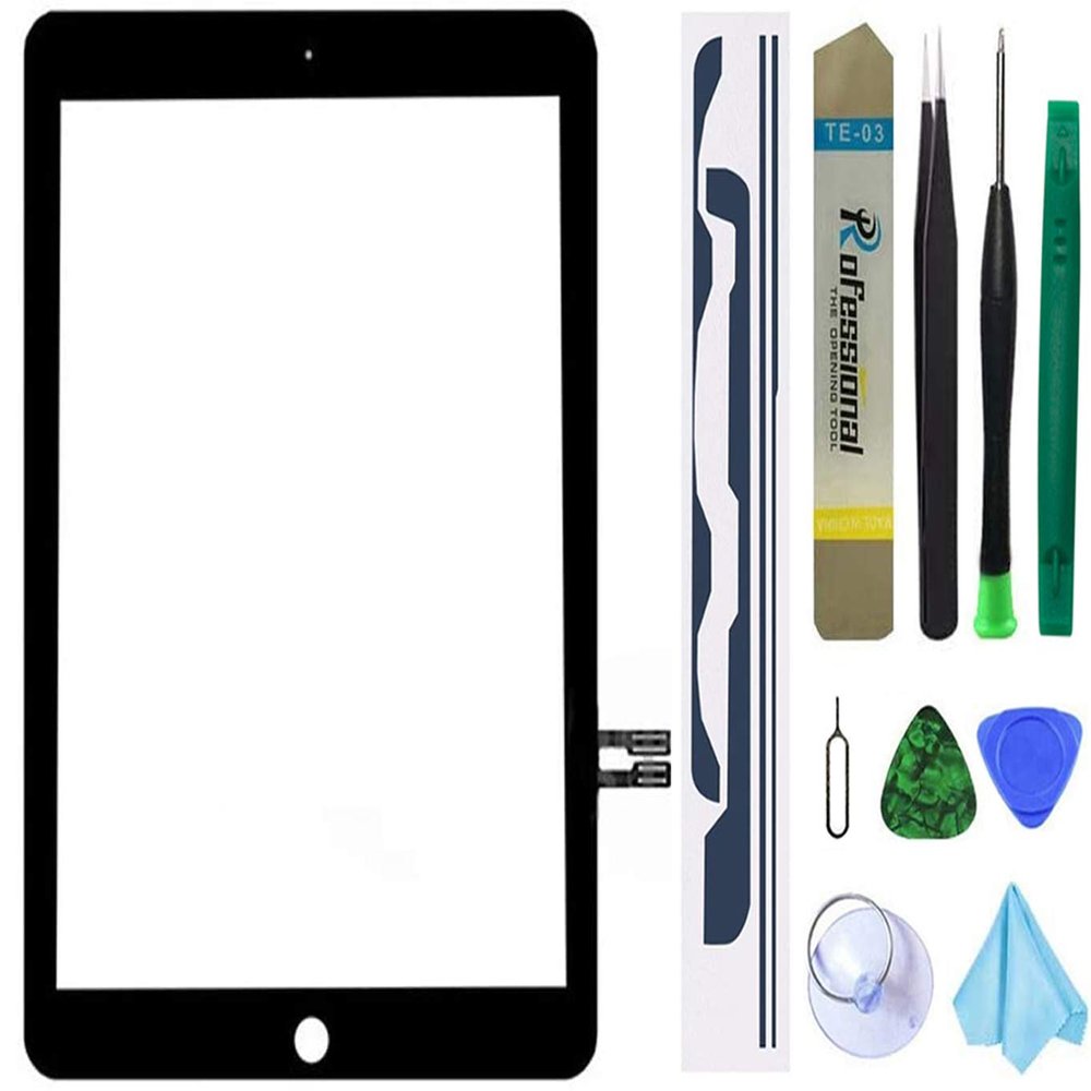 Touch Screen Replacement for iPad 6 9.7 inch 2018, Digitizer Replacement for iPad 6 th Gen A1954 A1893 Without Home Button+ Pre-Installed Adhesive + Professional Tool Kit(Black)