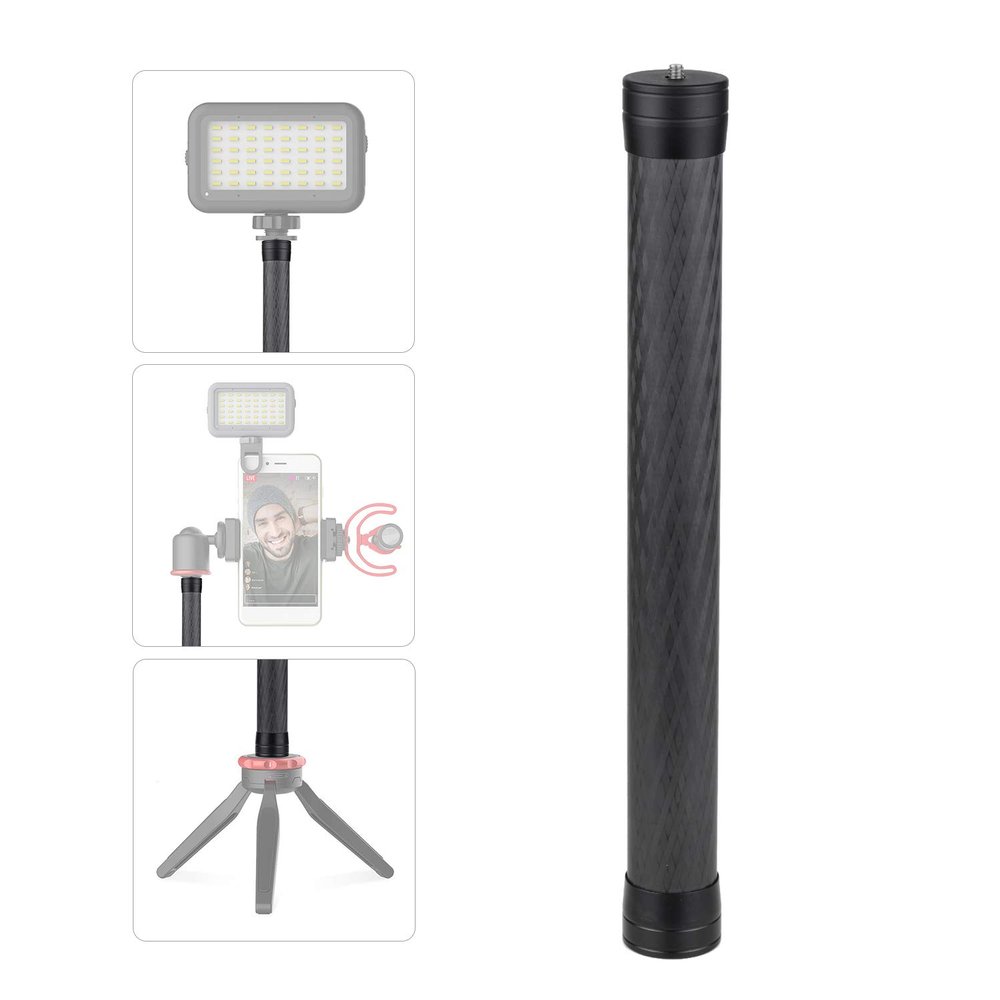 Andoer Stabilizer Extension Rod Carbon Fiber Bar Universal Handheld Photography Pole with 1/4 Inch Screw and Screw Hole for Gimbal Stabilizer DSLR SLR Cameras