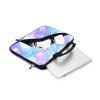 XMBFZ Laptop Sleeves 14 15 15.4 15.6 Chromebook Case Notebook Sleeve PC Messenger Bag Tablet Case Neoprene Handle Sleeve for Men Women, Two Pockets (Pink galaxys) view 3