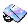 XMBFZ Laptop Sleeves 14 15 15.4 15.6 Chromebook Case Notebook Sleeve PC Messenger Bag Tablet Case Neoprene Handle Sleeve for Men Women, Two Pockets (Pink galaxys) view 4