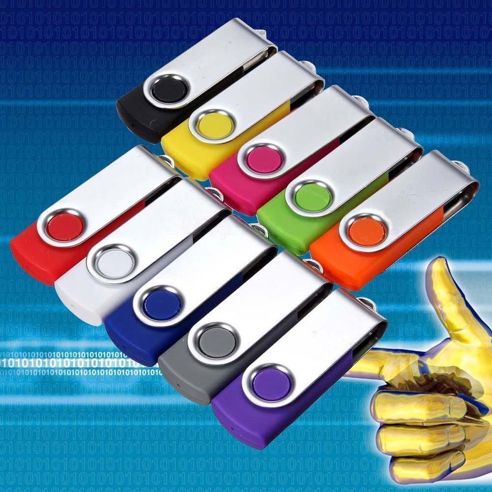 100 Pack Metal USB Flash Drive USB 2.0 Flash Memory Stick Fold Storage Thumb Stick Pen U Disk (100PCS - 4GB)