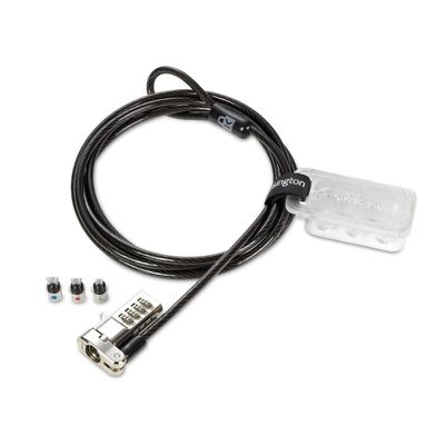 Kensington Universal 3-in-1 Combination Laptop Lock, Computer Security Locking Cable - Resettable Version (K62316WW), Black