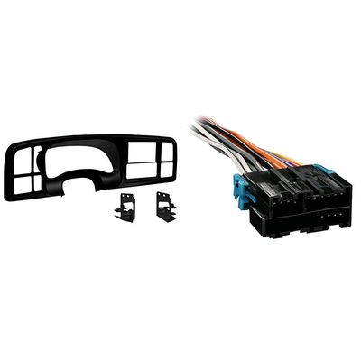 Metra DP-3002B Double DIN Dash Kit for 1999-2002 GM Full-Size Trucks/SUV's (Matte Black) & 70-1858 Connects Aftermarket Receiver to Factory Plug on Select 1988-2002 GM Vehicles,Multi Color