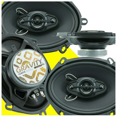 4X Gravity SGR574 600 Watts Peak Power Handling 6"x8" /5"x7" 4-Way Car Audio Speakers 4 Ohms Impedance 85dB Sensitivity Moisture Resistant Rubber Surround