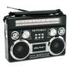 Dolphin Retrobox Portable Bluetooth AM/FM/SW Radio with Antenna, Black view 1