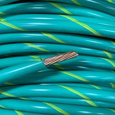 ACDC WIRE AND SUPPLY MTW 6 AWG GAUGE GREEN/YELLOW STRIPE STRANDED COPPER SGT PRIMARY POWER WIRE 25 FT