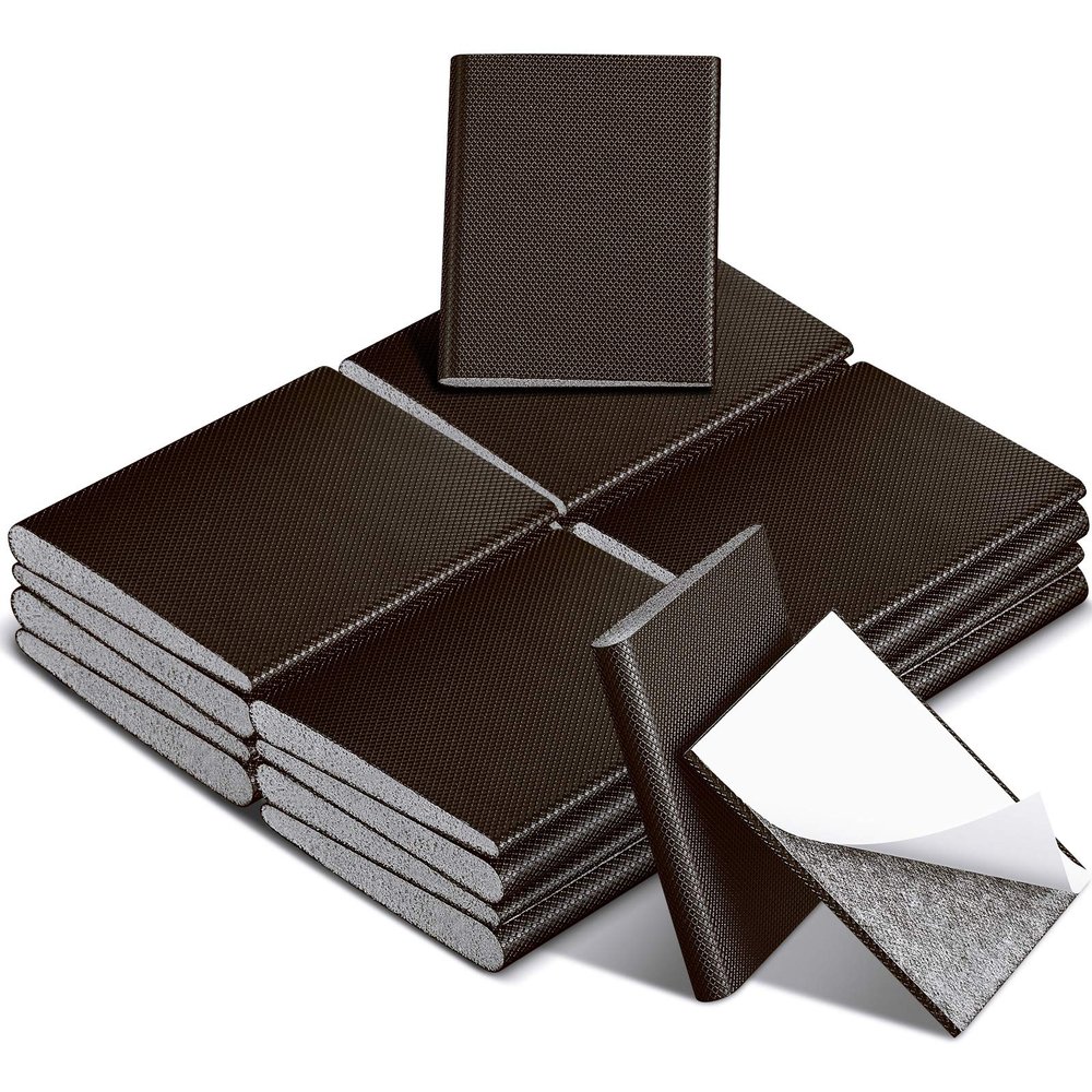 Zonon 16 Pieces Door Corner Seal Pads Adhesive Weatherstripping,Brown