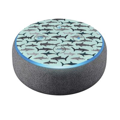 Head Case Designs Officially Licensed Andrea Lauren Design Sharks Art Mix Vinyl Sticker Skin Decal Cover Compatible with Amazon Echo Dot (3rd Gen) - Skin only Echo Dot (3rd Gen) is NOT Included