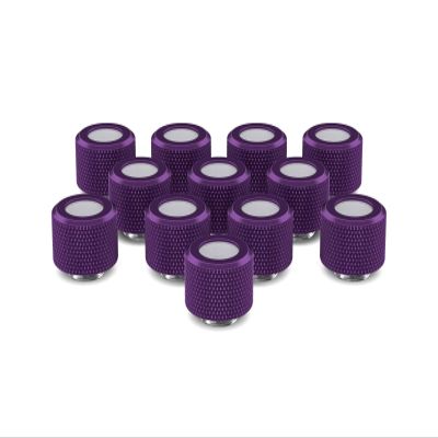 PrimoChill 12mm OD Rigid SX Fitting - 12 Pack - Candy Purple