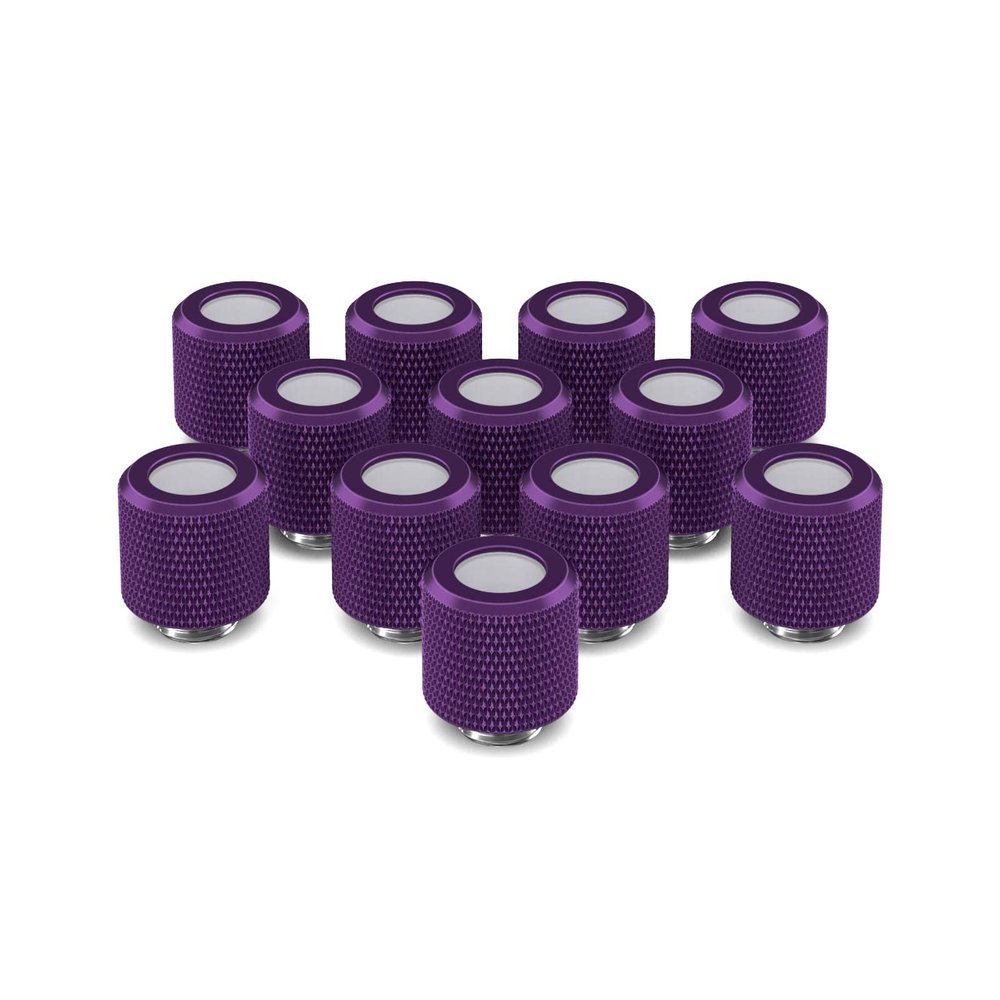 PrimoChill 12mm OD Rigid SX Fitting - 12 Pack - Candy Purple