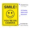 2Pcs Smile You're On Camera Sign Reflective Video Surveillance Signs 10x7 Inch Aluminum UV Protected Sign for CCTV Security Camera view 2
