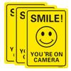 3Pack Smile You're On Camera Video Surveillance Signs 10x7 Inches Anti Rust Aluminum UV Protected Reflective Signs for Home Business CCTV Security Camera Outdoor view 1