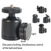 BGNing 25mm Mini Tripod Ball Head 360 Degree Swivel Ballheads Video Stand Compatible for DSLR SLR Panoramic Camera Accessories Support 3kg (S) view 3