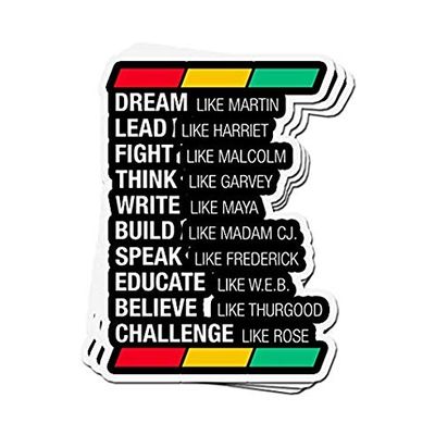 Black History, African American Heroes Sticker Graphic - Weatherproof & Long Lasting Sticker