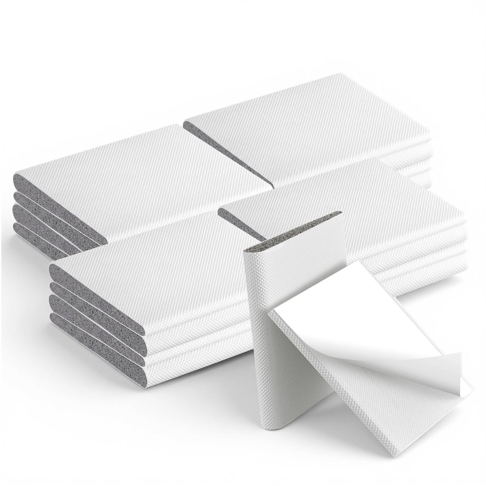 Zonon 16 Pieces Door Corner Seal Pads Adhesive Weatherstripping,White