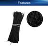 Yinpecly 500pcs Metal PVC Twist Ties Strips for Bind Cord Cable Bags Packaging, 4.72 inch Length Black view 3
