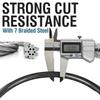 MARQUE Security Steel Cable - 3/8 inch (10 mm) Thick (4', 7', 15', 20' or 30') Vinyl Coated Braided Steel Cable with Double Sealed Looped Ends for U-Lock, Padlock, Disc Lock (15 FT) view 2