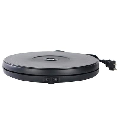 LINGOSHUN LED Charging Rotating Display Stand,Jewelry Photography Motorised Turntable,Perfect for 360 Images/Black / 25CM Load 15KG