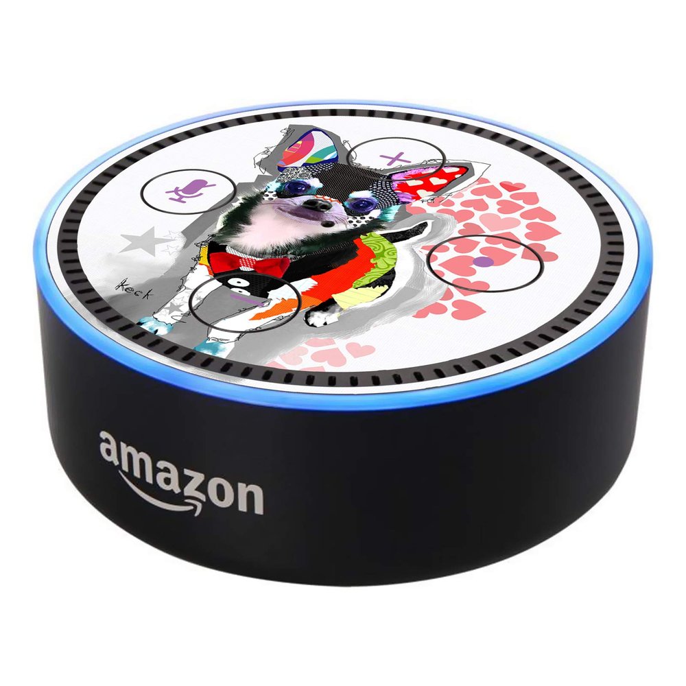 Head Case Designs Officially Licensed Michel Keck Chihuahua Assorted Vinyl Sticker Skin Decal Cover Compatible with Amazon Echo Dot (2nd Gen) - Skin only Echo Dot (2nd Gen) is NOT Included