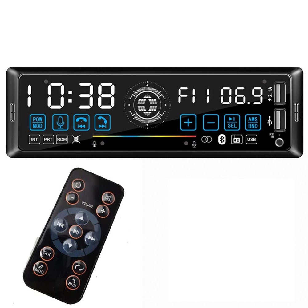Bluetooth Car Radio Stereo Player Digital AI Voice Control Gusture Control Car MP3 Player 45Wx4 FM Radio Stereo Audio Music Dual USB AUX Input with Remote Control