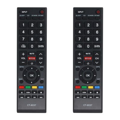 2-Pack CT-8037 Remote Control Replacement - Compatible with Toshiba 65L5400U TV