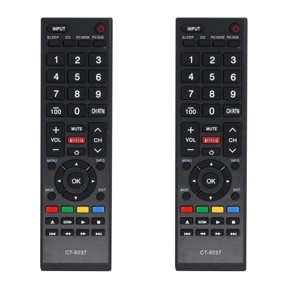 2-Pack CT-8037 Remote Control Replacement - Compatible with Toshiba 65L5400U TV