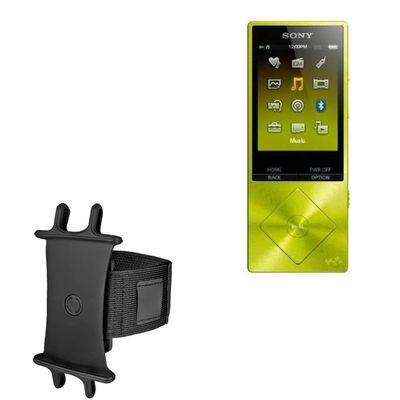 BoxWave Holster Compatible with Sony NW-A20 - ActiveStretch Sport Armband, Adjustable Armband for Workout and Running - Jet Black
