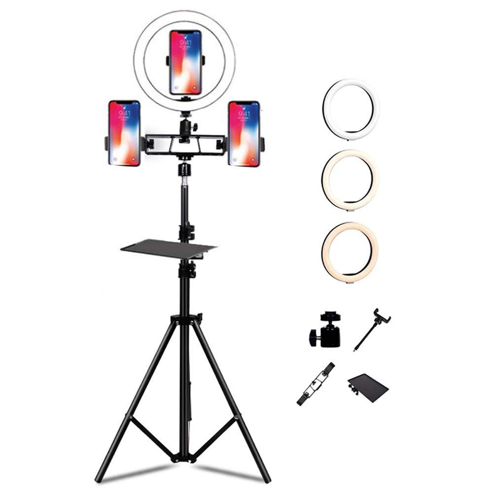 10" Selfie Ring Light with 3 Light Modes 10 Brightness Level 83" extendable Tripod Stand,Remote Shutter for Photography Makeup Live Stream YouTube Vlogs-10 inch 83 inch