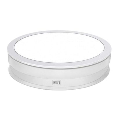 LINGOSHUN LED Video Shooting Motorised Turntable,High Load-Bearing, Perfume Appliance and Beverage Rotating Display Stand,Safe Non-Slip/White/Load 20KG