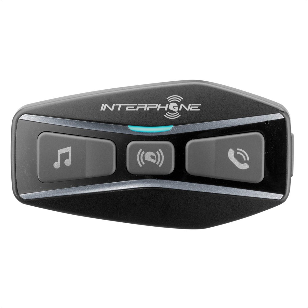 Interphone UCOM4 - Motorcycle Bluetooth Communication - 4 Riders up to 1.6 Km Range - Battery 15Hr - Helmets Headset Compatible TFT and GPS - DSP and Noise Control - Waterproof IP67 - Single Pack