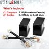 RetailAndBulk 2-Pack Phone Line to Ethernet Adapter RJ45 Female to RJ11 Male for Landline, Fax, DSL Modem Connection (Black, Made in USA) view 4