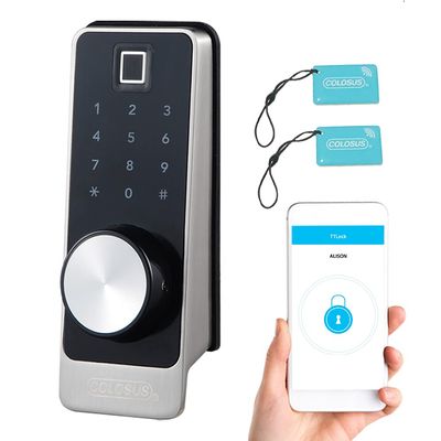 Colosus NDL628 Keyless Trusted Deadbolt Smart Door Lock, Biometric Fingerprint Keypad, Satin Nickel, 2 Key Fobs