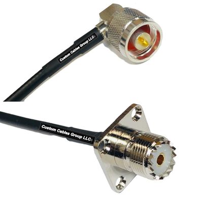 10 feet RFC240 KSR240 N Male Angle to UHF Female Flange RF Pigtail Coaxial Cable