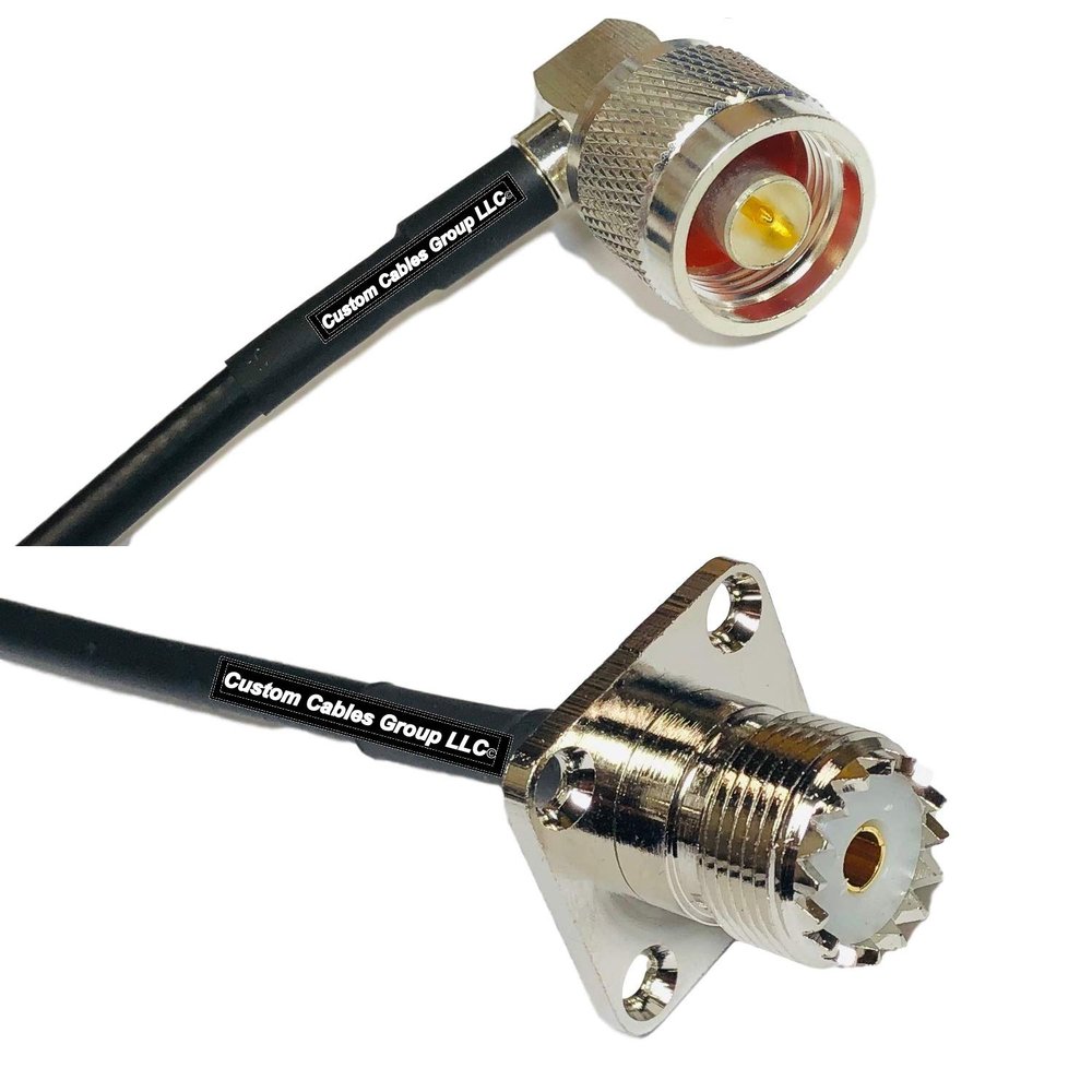 10 feet RFC240 KSR240 N Male Angle to UHF Female Flange RF Pigtail Coaxial Cable