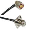 10 feet RFC240 KSR240 N Male Angle to UHF Female Flange RF Pigtail Coaxial Cable view 1