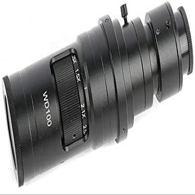 10X-200X Zoom WD100 Continuously Variable 0.7X-5X Adjustable Magnification FHD C-Mount Lens for HDMI VGA USB Microscope Camera