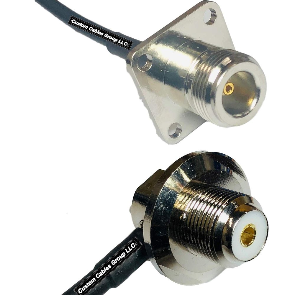 10 feet RFC240 KSR240 N Flange Female to UHF Female Angle Bulkhead RF Pigtail Coaxial Cable