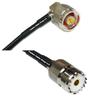 25 feet RFC240 KSR240 N Male Angle to SO239 UHF Female RF Pigtail Coaxial Cable view 1
