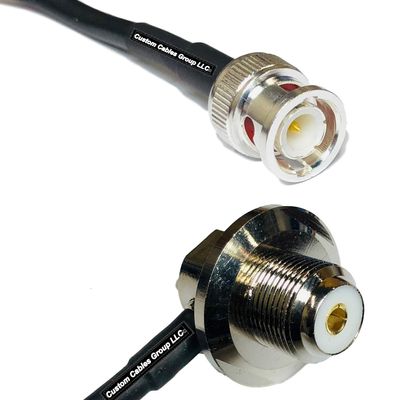 10 feet RFC240 KSR240 BNC Male to UHF Female Angle Bulkhead RF Pigtail Coaxial Cable