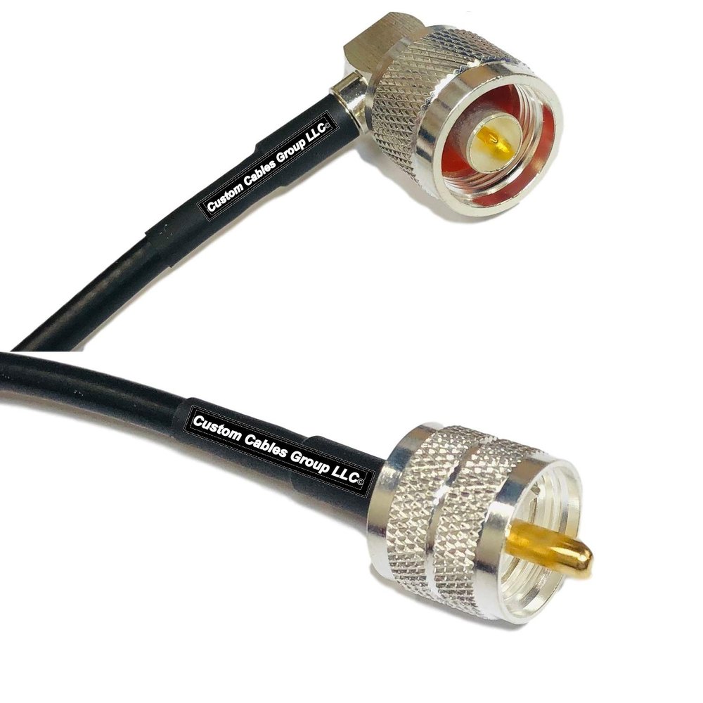 25 feet RFC240 KSR240 N Male Angle to PL259 UHF Male RF Pigtail Coaxial Cable