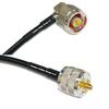 25 feet RFC240 KSR240 N Male Angle to PL259 UHF Male RF Pigtail Coaxial Cable view 1