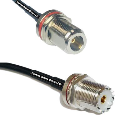10 feet RFC240 KSR240 N Female Bulkhead to UHF Female Bulkhead RF Pigtail Coaxial Cable
