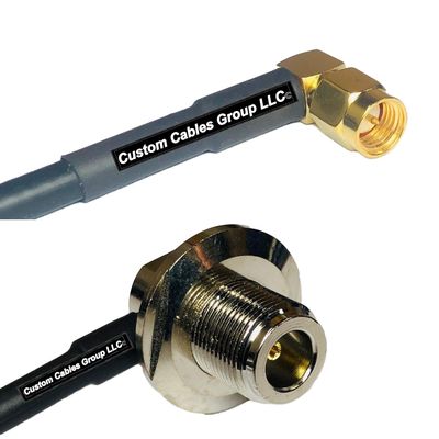 10 feet RFC240 KSR240 SMA Male Angle to N Female Bulkhead Angle RF Pigtail Coaxial Cable