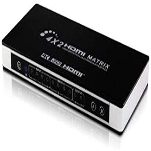 Full HD 4K 1080P HDMI Matrix 4x2 Switch Splitter EDID HiFi Matrix with IR Remote Control Audio Supports HDMI V1.4/3D/4Kx2K 30Hz