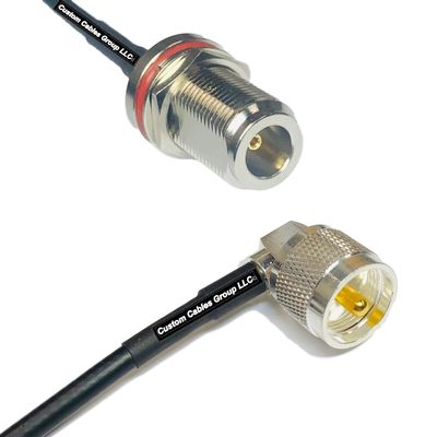 50 feet RFC240 KSR240 N Female Bulkhead to UHF Male Angle RF Pigtail Coaxial Cable