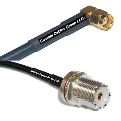 50 feet RFC240 KSR240 RP-SMA Male Angle to UHF Female Bulkhead RF Pigtail Coaxial Cable
