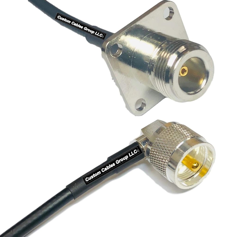 50 feet RFC240 KSR240 N Flange Female to UHF Male Angle RF Pigtail Coaxial Cable