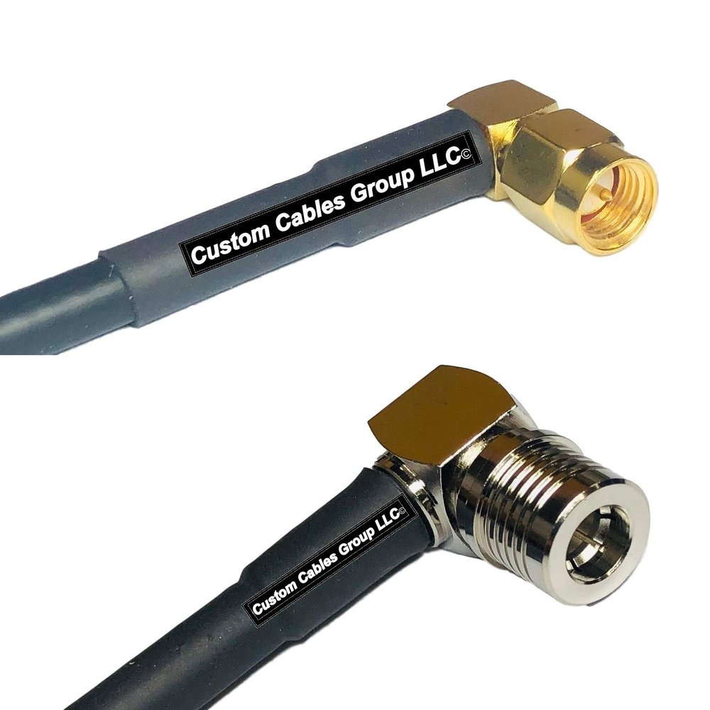 10 feet RFC240 KSR240 SMA Male Angle to QMA Male Angle RF Pigtail Coaxial Cable